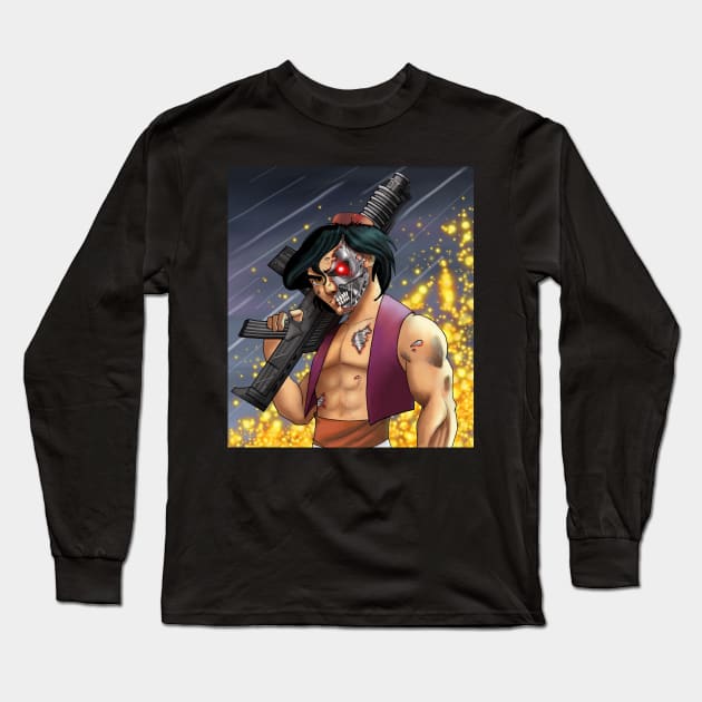 Terminator Aladdin Long Sleeve T-Shirt by CG Fan Art